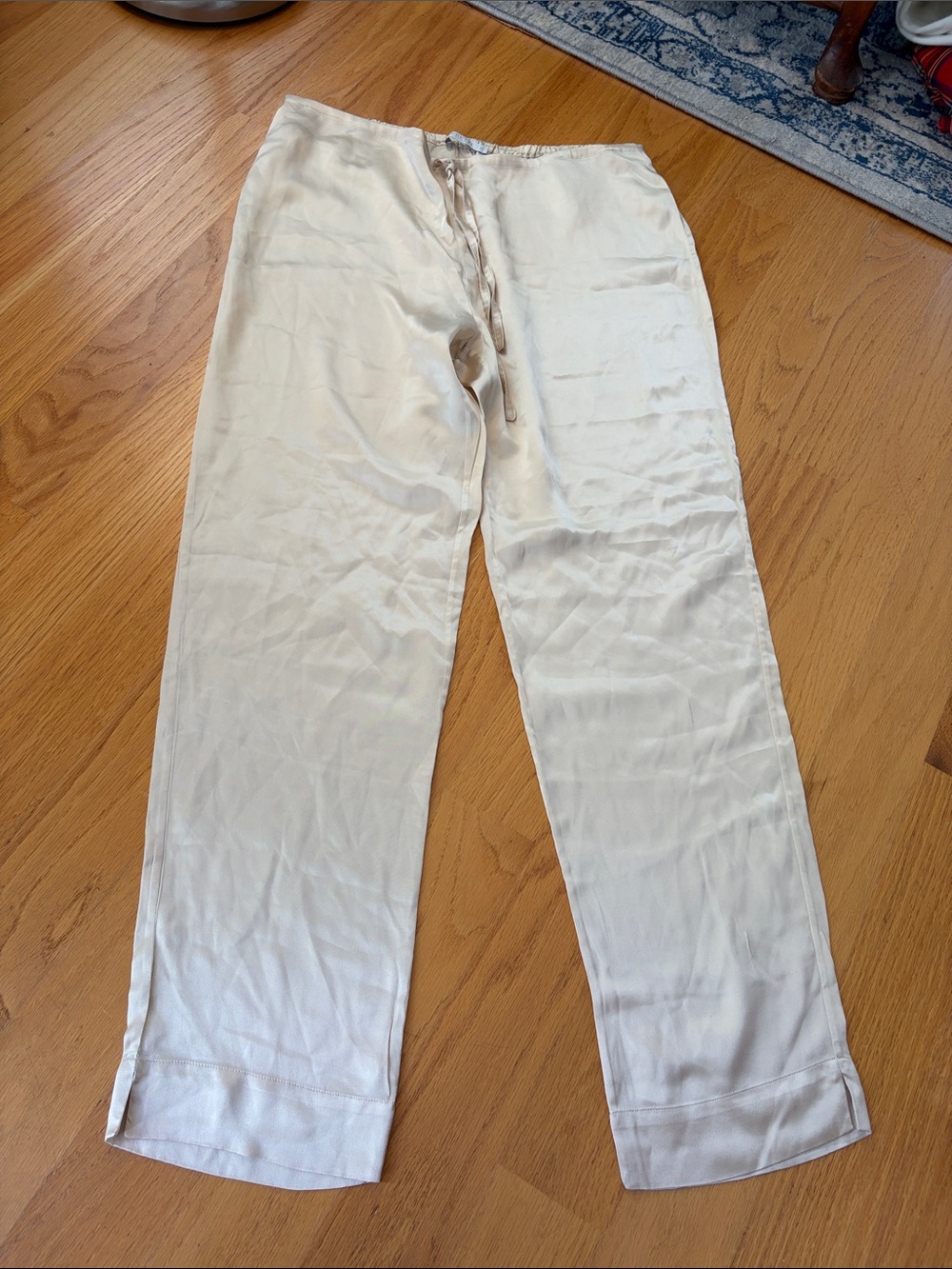 Frette silk pajama pants size small cream